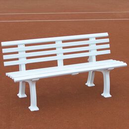 Tegra Tennisplatzsitzbank mit Lehne, Länge 1,50 m, weiß
